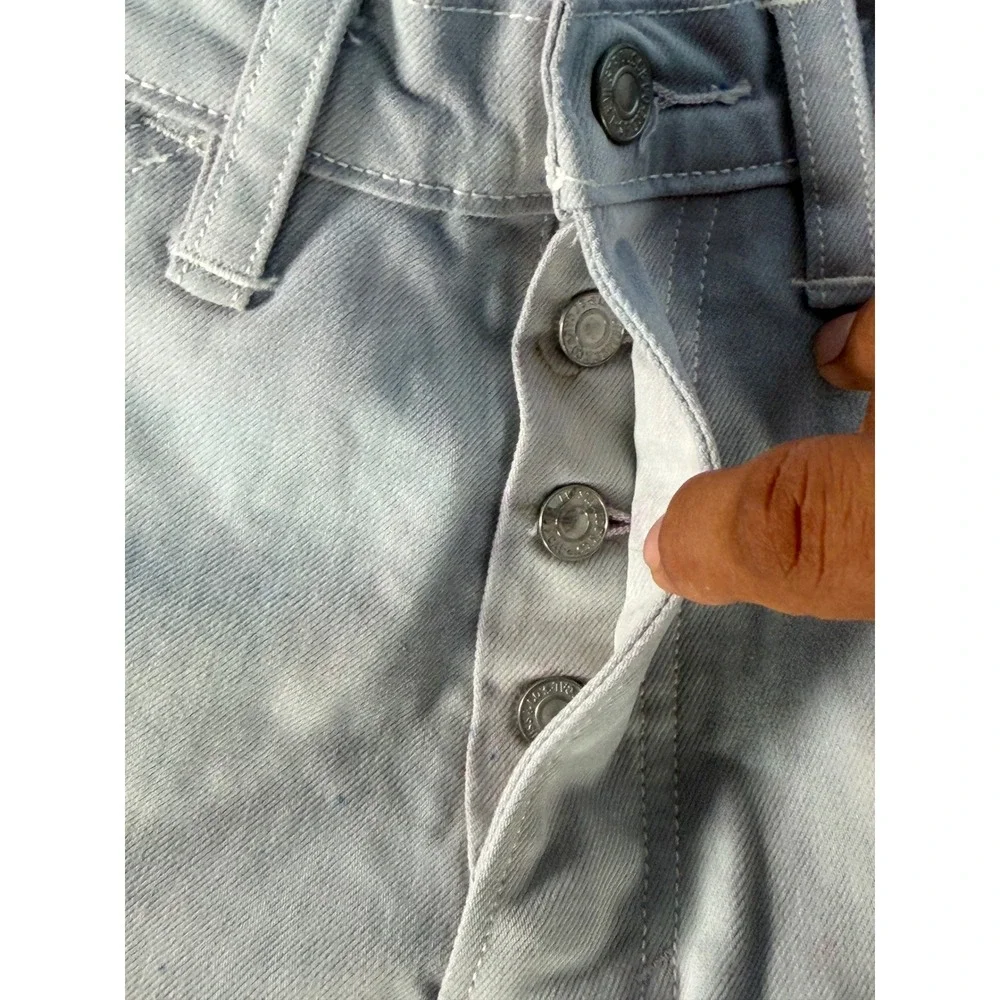 Levis Strong Carpenter Pants Mens 31x34 Light Blue Paint Splatter Workwear Denim